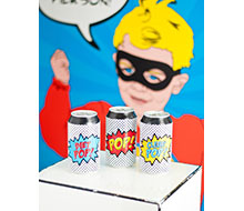 Vintage Super Hero Soda Pop Can Wraps - Instant Download